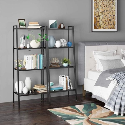 Ραφιέρα βιβλιοθήκη Nextdeco 4 επίπεδων μαύρη Υ147x35x35εκ Ραφιέρα βιβλιοθήκη Nextdeco 4 επίπεδων μαύρη Υ147x35x35εκ