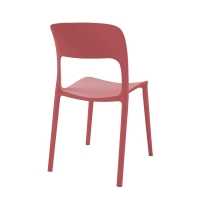 Καρέκλα πλαστική Curves Nextdeco κόκκινη PP UV protection Y82,5x41x57 εκ.