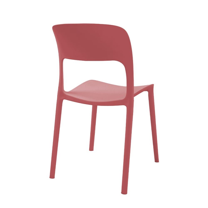 Καρέκλα πλαστική Curves Nextdeco κόκκινη PP UV protection Y82,5x41x57 εκ.