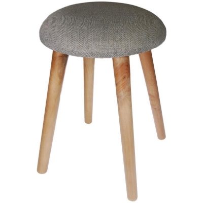 Σκαμπό υφασμάτινο Nextdeco γκρι με ξύλινα πόδια Υ37x35Ø εκ. Σκαμπό υφασμάτινο Nextdeco γκρι με ξύλινα πόδια Υ37x35Ø εκ.
