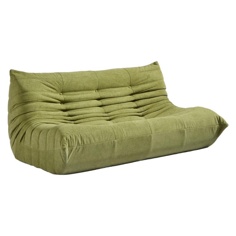 Compressed Nextdeco καναπές τριθέσιος Togo χακί Υ70x174x102εκ.