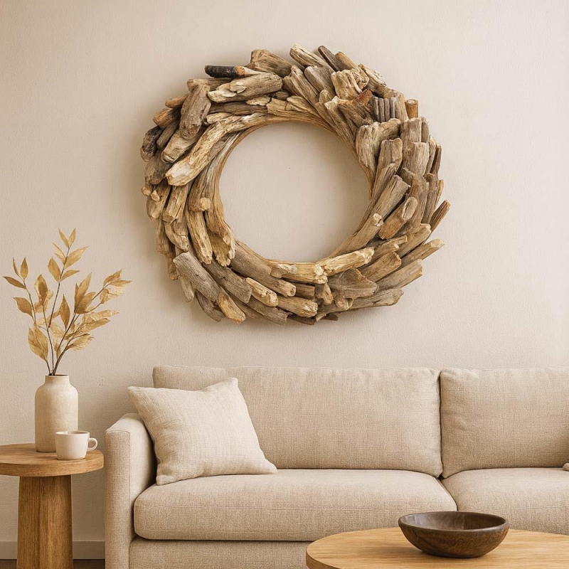 Στεφάνι Nextdeco μασίφ ξύλο teak Υ36×36×6εκ.