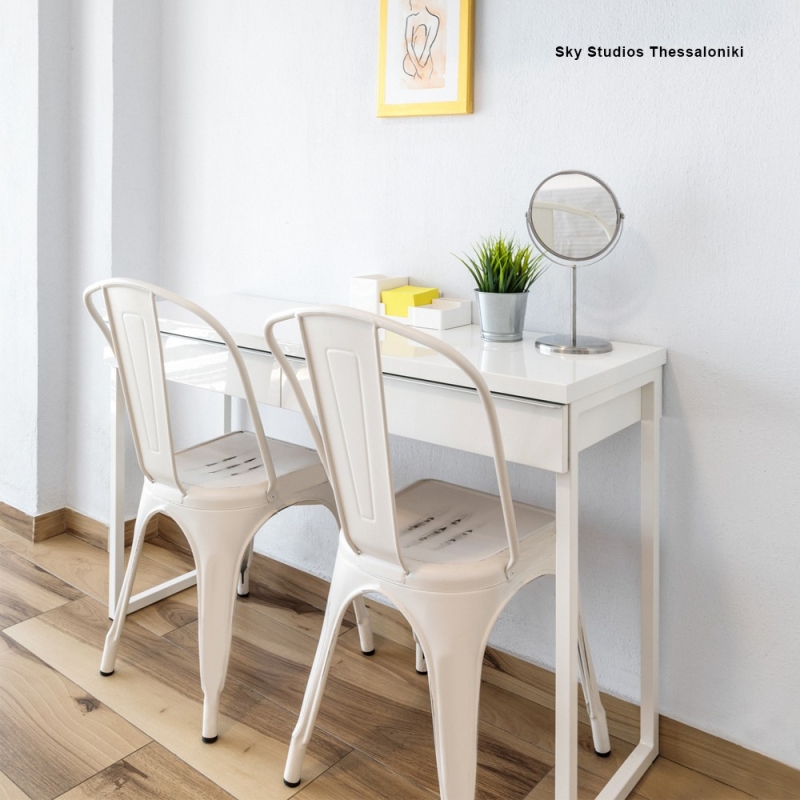 Καρέκλα μεταλλική Nextdeco Loft στοιβαζόμενη ivory 45x48xΥ85εκ