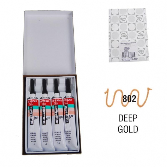 Talens χρώμα decorfin relief paint 802 light gold 20ml