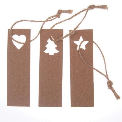 Ετικέτες δώρων χάρτινες 3 σχέδια 10x3εκ.