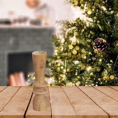 Κηροπήγιο Nextdeco Tribeca ανακυκλωμένο ξύλο teak Ø6x25εκ.