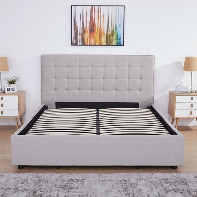 Κρεβάτι με αποθηκευτικό χώρο Nextdeco Soho ανοιχτό γκρι Υ110x200x160εκ. Κρεβάτι με αποθηκευτικό χώρο Nextdeco Soho ανοιχτό γκρι Υ110x200x160εκ.