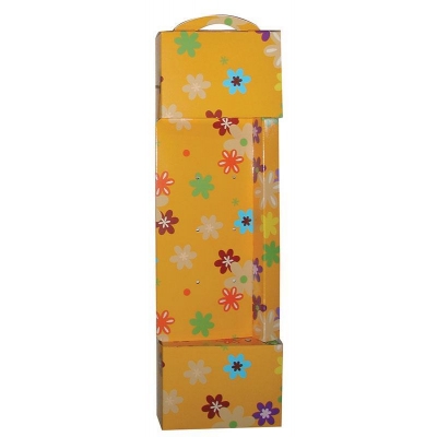 Next μεγάλο κουτί λαμπάδας "πορτοκαλί ανθάκια" 56εκ.