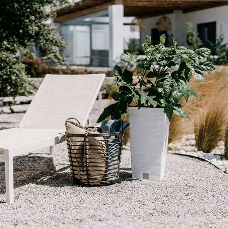 Γλάστρα - κασπώ FURU λευκό Y55x29,5x29,5εκ