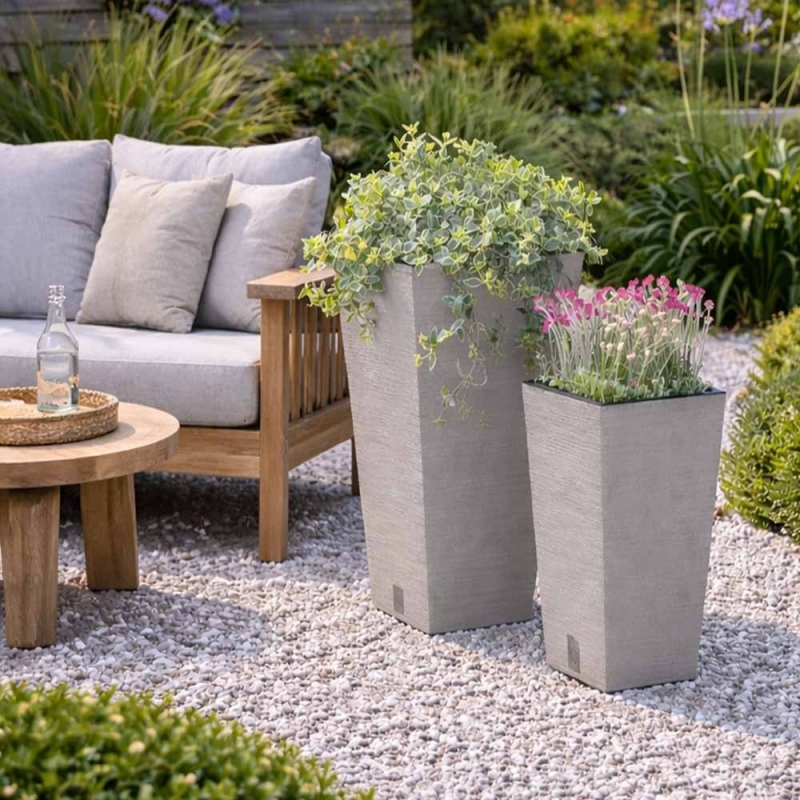 Γλάστρα - κασπώ FURU λευκό Y55x29,5x29,5εκ