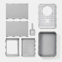 Κλειστή τουαλέτα γάτας με συρτάρι γκρι 50×40×40εκ.