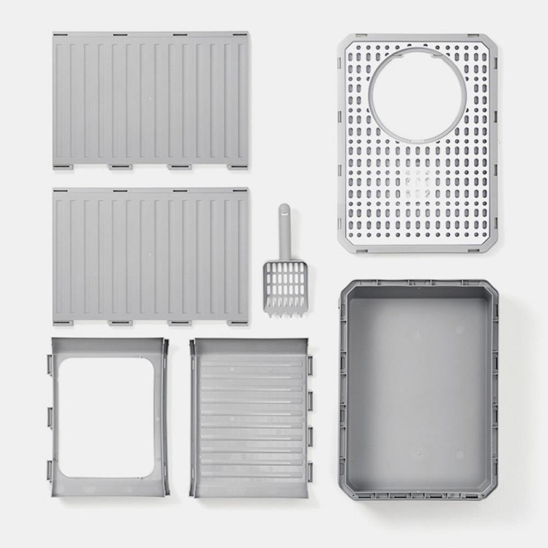 Κλειστή τουαλέτα γάτας με συρτάρι γκρι 50×40×40εκ.