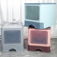 Κλειστή τουαλέτα γάτας με συρτάρι γκρι 50×40×40εκ.