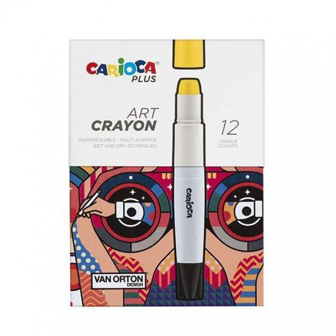 Carioca plus art crayon 12 χρώματα υψηλής κάλυψης