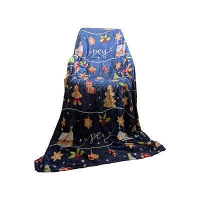 Xριστουγεννιάτικη κουβέρτα fleece, μπλε διπλή 200x230εκ. Xριστουγεννιάτικη κουβέρτα fleece, μπλε διπλή 200x230εκ.