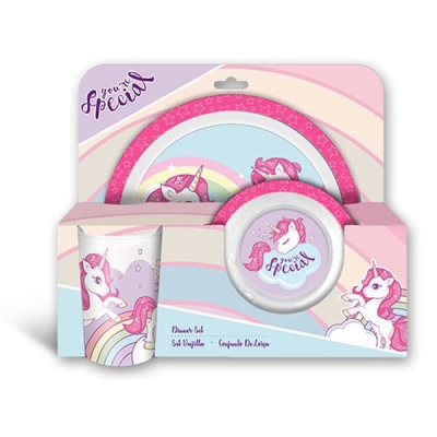 Σετ φαγητού 3 τμχ Unicorn 29x8xH24cm Σετ φαγητού 3 τμχ Unicorn 29x8xH24cm