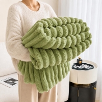 Κουβέρτα faux fur πράσινη 200x230εκ.