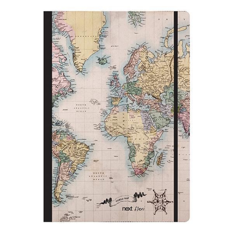 Next trends world map II τετράδιο flexi λάστιχο 21x29εκ. 2θεμ. 80φ. Next trends world map II τετράδιο flexi λάστιχο 21x29εκ. 2θεμ. 80φ.