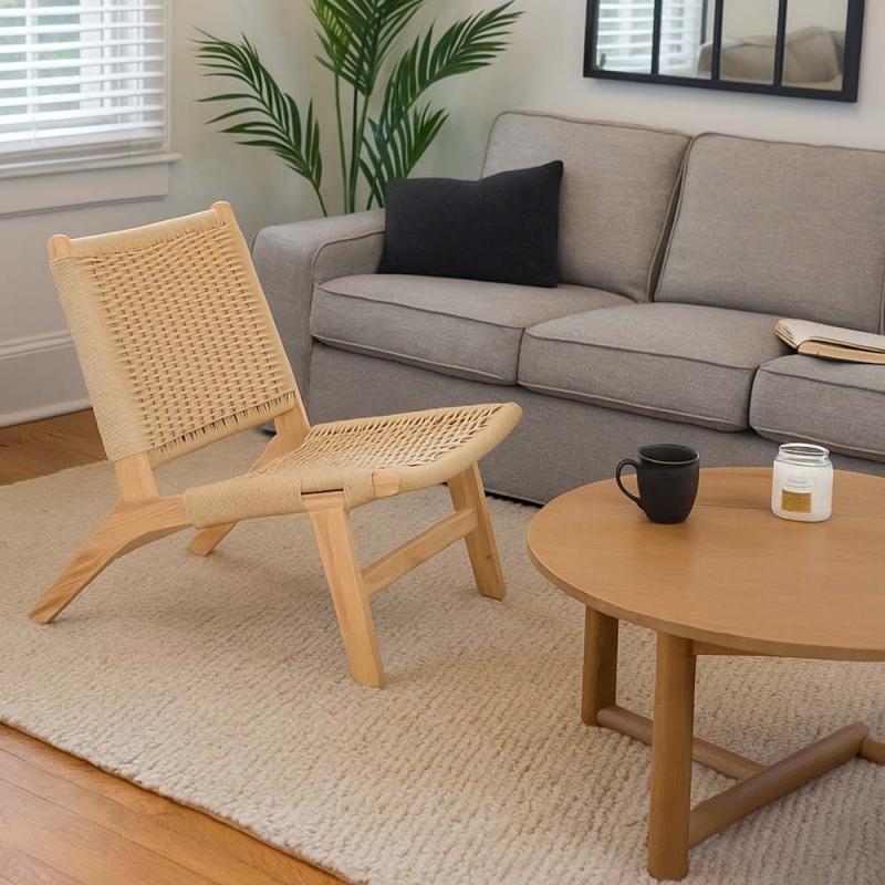 Πολυθρόνα Nextdeco Bogdan δέρμα και ξύλο Υ73,5x65,5x81εκ.