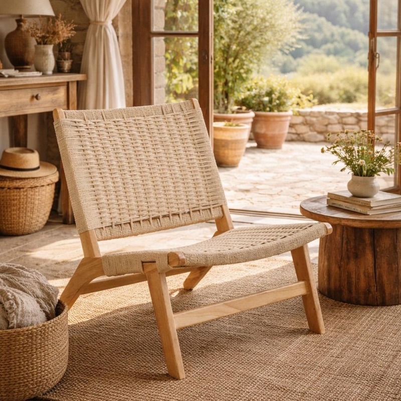 Πολυθρόνα Nextdeco Bogdan δέρμα και ξύλο Υ73,5x65,5x81εκ.