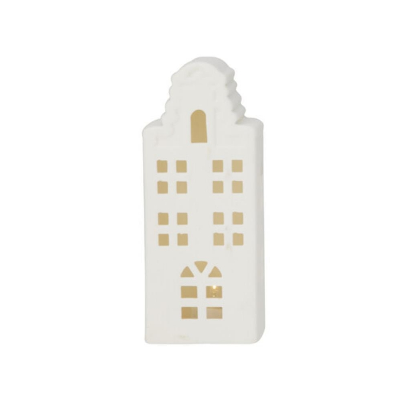 Σπιτάκι LED κεραμικό Υ15,5εκ καμπυλωτή στέγη Σπιτάκι LED κεραμικό Υ15,5εκ καμπυλωτή στέγη