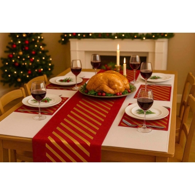 Διακοσμητικό ύφασμα ρολό Champagne Waves 150x28εκ. κόκκινο