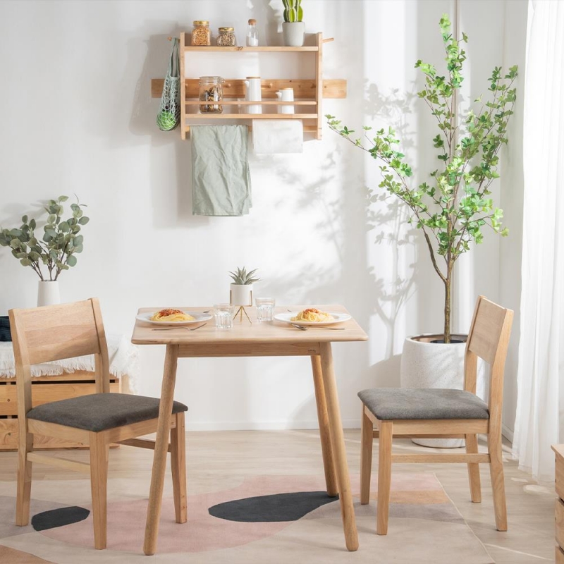 Τραπέζι Nextdeco Natural μασίφ ξύλο Υ75,5x80x80εκ.
