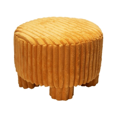 Σκαμπό κοτλέ ώχρα 40x40x29εκ.