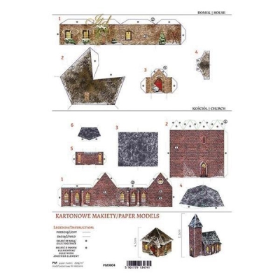 Μοντέλα με κοπτικά από χαρτί 250γρ. "Χριστουγεννιάτικα κτίρια" 21x29.7εκ. (PM-0004)