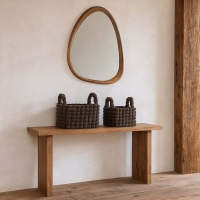 Καθρέφτης τοίχου ακανόνιστου σχήματος ξύλο μάνγκο Υ60x53x2.5εκ.