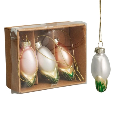 Κρεμαστό διακοσμητικό τουλίπα γυάλινο σετ 3 τμχ Κρεμαστό διακοσμητικό τουλίπα γυάλινο σετ 3 τμχ