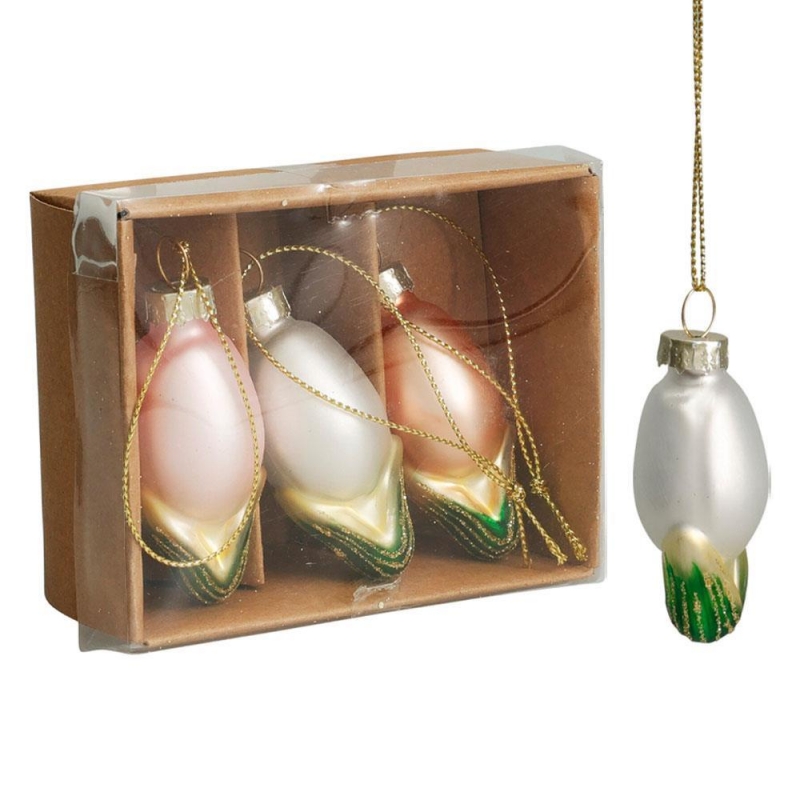 Κρεμαστό διακοσμητικό τουλίπα γυάλινο σετ 3 τμχ Κρεμαστό διακοσμητικό τουλίπα γυάλινο σετ 3 τμχ