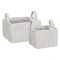 Καλάθια υφασμάτινα σετ 2τμχ λευκό κύβοι