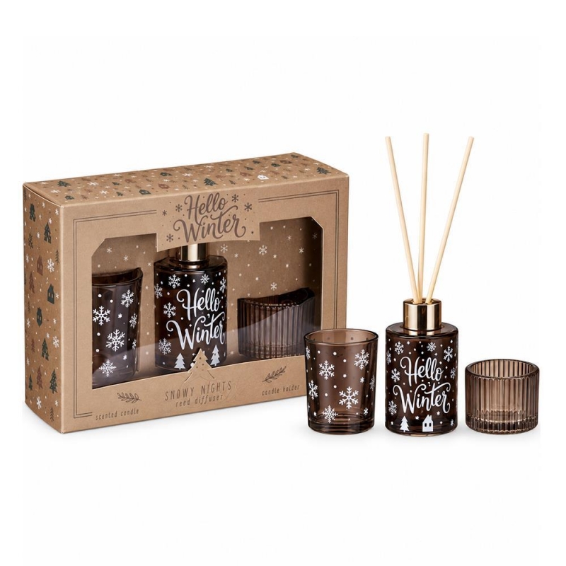 Σετ αρωματικό χώρου diffuser Sugar Pine 60ml. με κηροπήγιο