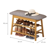 Παπουτσοθήκη - σκαμπό - πάγκακι Nextdeco μπαμπού Υ44x90x27εκ.