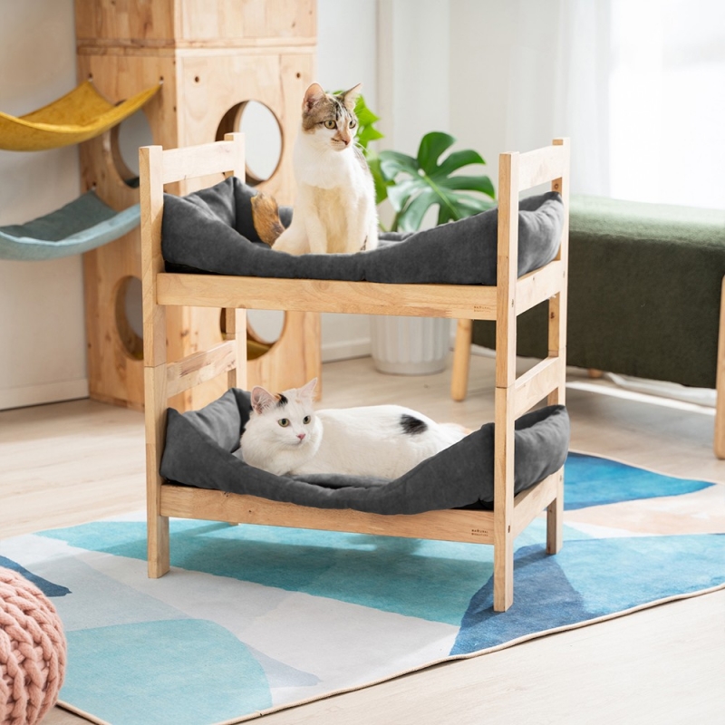 Κρεβάτι γάτας σκύλου Nextdeco Natural μασίφ ξύλο Υ35x60x40εκ.