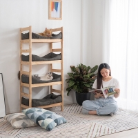 Κρεβάτι γάτας σκύλου Nextdeco Natural μασίφ ξύλο Υ35x60x40εκ.