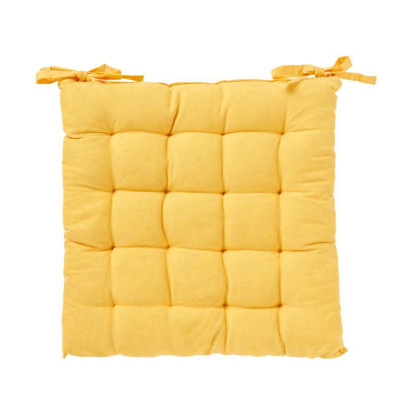 Μαξιλάρι καρέκλας τετράγωνο με δεσίματα κίτρινο 40×40εκ. Μαξιλάρι καρέκλας τετράγωνο με δεσίματα κίτρινο 40×40εκ.