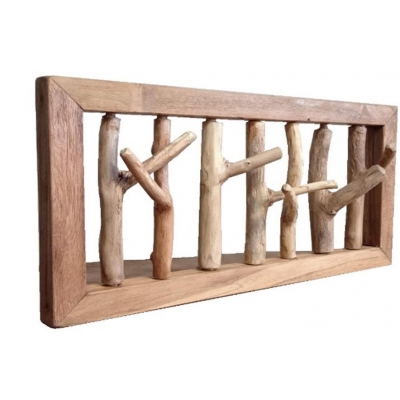 Κρεμάστρα τοίχου Nextdeco Tribeca από ανακυκλωμένο ξύλο teak Υ25x11/8x50εκ.