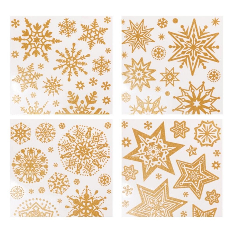 Χριστουγεννιάτικα αυτοκόλλητα παραθύρου Χιονονιφάδες χρυσά 30x42εκ. Χριστουγεννιάτικα αυτοκόλλητα παραθύρου Χιονονιφάδες χρυσά 30x42εκ.