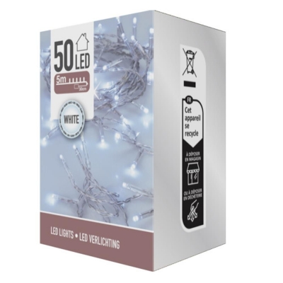 50 λαμπάκια led λευκό φως με μπαταρίες