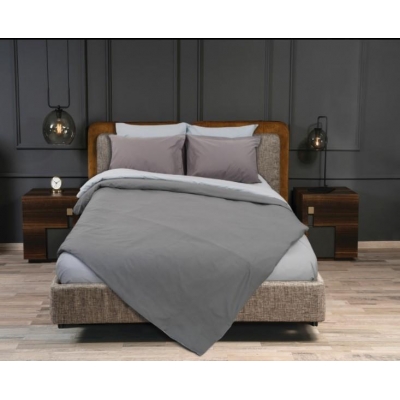 Σετ σεντόνια υπέρδιπλα RAINBOW Grey-Ice grey από 50% βαμβάκι 220x250εκ.