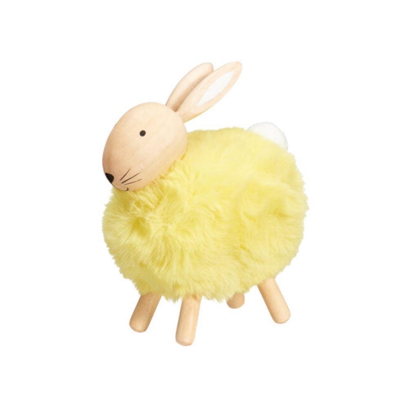 Λαγουδάκι διακοσμητικό 10×16,5×13εκ. συνθετική γούνα και ξύλο κίτρινο Λαγουδάκι διακοσμητικό 10×16,5×13εκ. συνθετική γούνα και ξύλο κίτρινο