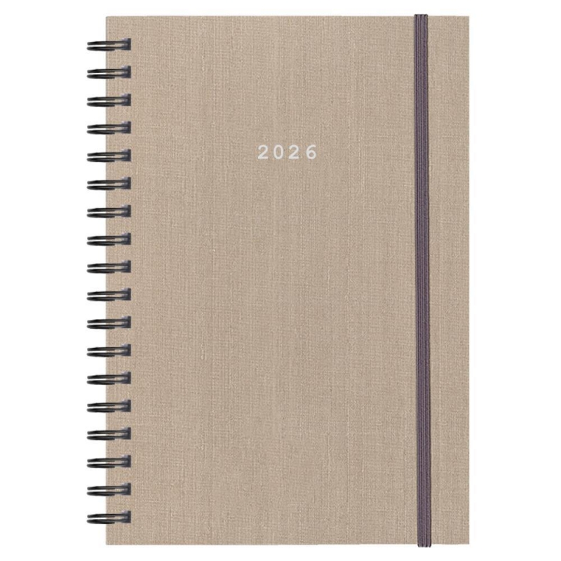 Next ημερολόγιο 2026 fabric plus ημερήσιο σπιράλ μπεζ 17x25εκ. Next ημερολόγιο 2026 fabric plus ημερήσιο σπιράλ μπεζ 17x25εκ.