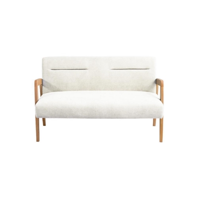 Καναπές διθέσιος Nextdeco Natural μασίφ ξύλο λευκός Υ78,5x127,6x72,5εκ.