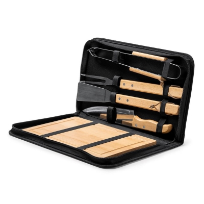 Σετ Μπάρμπεκιου 6 τμχ με Ξύλινες Λαβές - Θήκη 25x5x38,5 εκ. Σετ Μπάρμπεκιου 6 τμχ με Ξύλινες Λαβές - Θήκη 25x5x38,5 εκ.