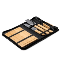 Σετ Μπάρμπεκιου 6 τμχ με Ξύλινες Λαβές - Θήκη 25x5x38,5 εκ.