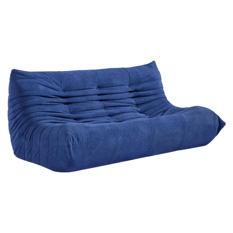 Compressed Nextdeco καναπές τριθέσιος Togo μπλε Υ70x174x102εκ.