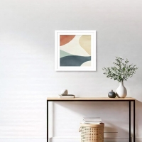 Κορνίζα τοίχου ξύλινη λευκή με ακρυλικό τζάμι 40x40εκ.