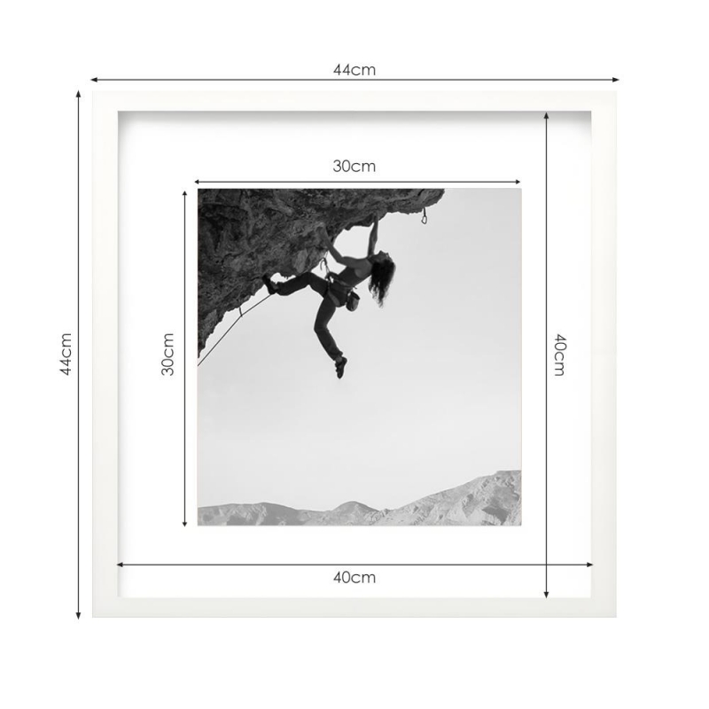 Κορνίζα τοίχου ξύλινη λευκή με ακρυλικό τζάμι 40x40εκ.